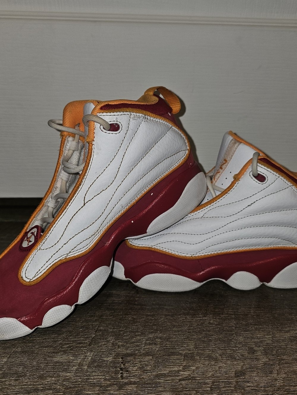 Jordan Pro Strong Cardinal Red White Orange Sneakers GS Size 3Y